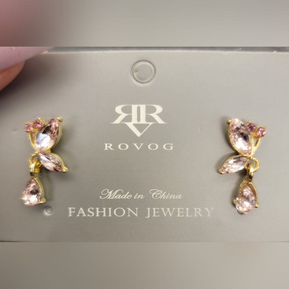 Gold and Pink Women's Earrings